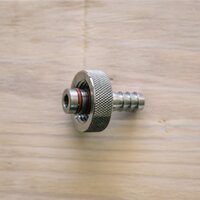 Hose Barb - 3/8" to 1/2" Knurled FPT for Re-Circ Bulkhead